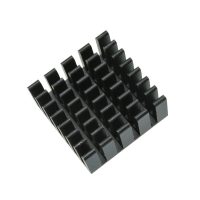 Hliníkový chladič - Černý, 20 x 20 x 10 mm
