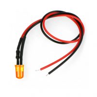 LED dioda oranžová s rezistorem na vodiči 5mm 5-9V