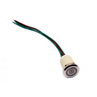 LED IP68 přepínač - Zelené podsvícení, 19 mm, 12 - 24V