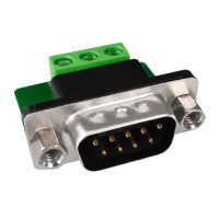 D-Sub DB9 samec s aretačními závity RS232 adaptér na svorkovnici
