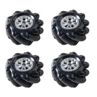 Robotická Mecanum kola 60 mm – sada 4 všesměrných kol, černá (6.7 mm náboj)