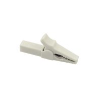 Krokodýlová svorka s banánkovým výstupem 4mm - Bílá