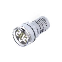 Panelový voltmetr pro DC napětí 5-100V, kulatý 22mm - Bílý