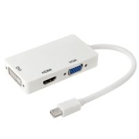 Redukce/hub Mini displayPort na HDMI, VGA a DVI - Bílá
