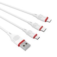 Borofone multifunkční kabel 3v1 (lightning, USB-C, micro USB) 1 m 5V/2.4A