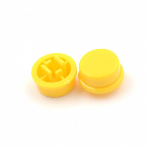 Foto - Knoflík pro mikrospínač - Žlutý, 12 x 12 x 7,3 mm