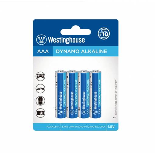 Foto - Westinghouse mikrotužková baterie AAA Alkalická - 4 kusy