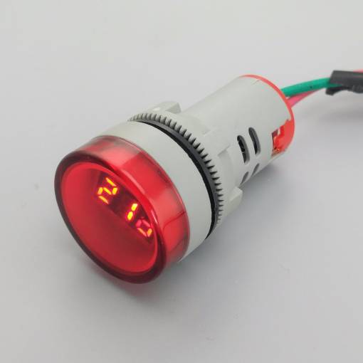 Foto - Voltmetr AC 60-500V LED 22mm - červený