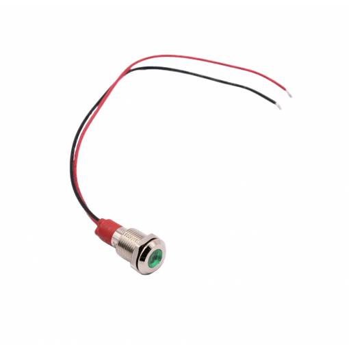 Foto - LED světelný indikátor - Zelený, 10 - 24V, 10 mm