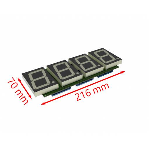 Foto - JSC sedmisegmentový XXL LED hodinový I2C displej a shield pro Arduino Nano
