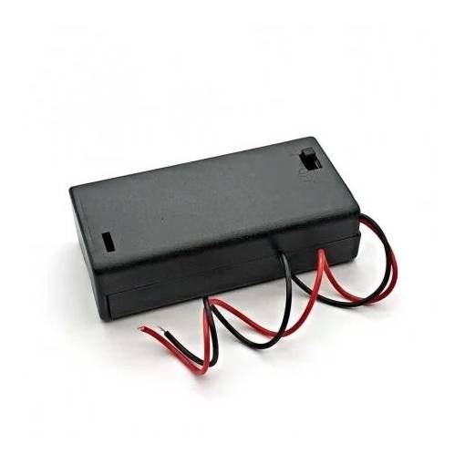 Foto - Bateriový box na dvě baterie s krytem a ON/OFF přepínačem - 1 kus