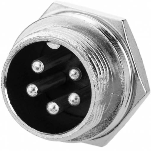 Foto - Konektor 16 mm GX16 - 5 pinů - Samec do panelu