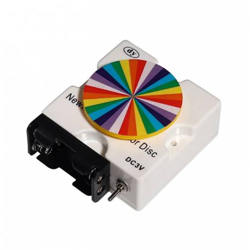 Foto - Newtonův disk s elektromotorem pro demonstraci míchání barev