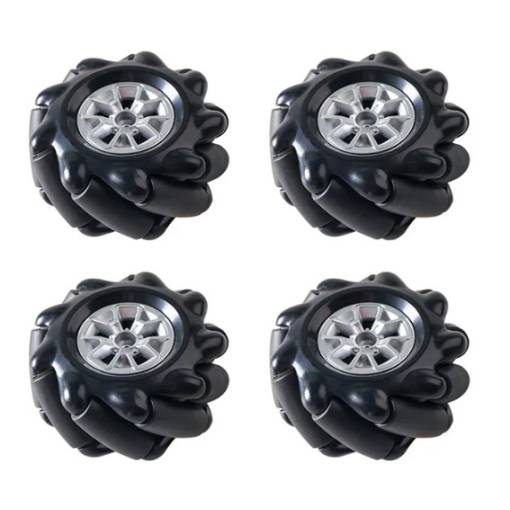 Foto - Robotická Mecanum kola 60 mm – sada 4 všesměrných kol, černá (6.7 mm náboj)
