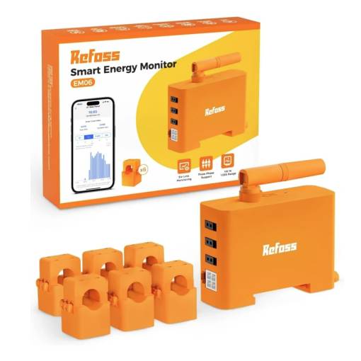 Foto - WiFi chytrý měřič energie Refoss - MQTT, 6 sond / tři fáze, 120A, na DIN lištu