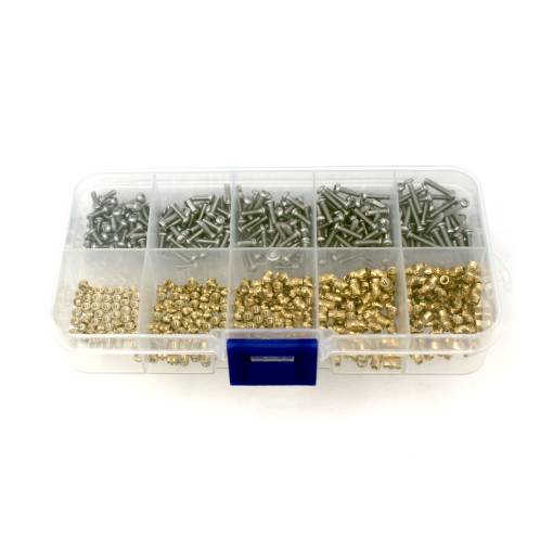 Foto - Sada mosazných závitových vložek a šroubů - 600ks, M2 v různých délkách