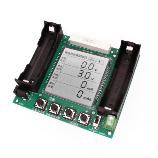 Foto - Zátěžový tester kapacity Li-Ion článku 18650 s LCD displejem