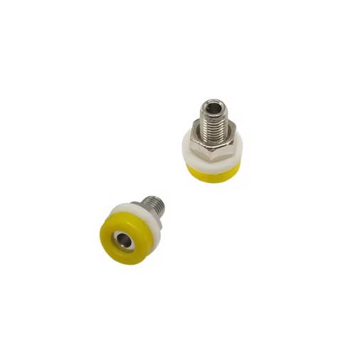 Foto - Zdířka s matičkou pro banánkové konektory 2mm - žlutá
