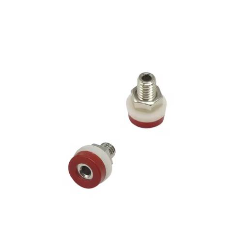 Foto - Zdířka s matičkou pro banánkové konektory 2mm - červená