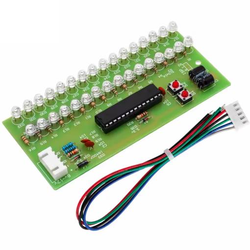 Foto - Audio stereo indikátor vybuzení - VU metr 8-12V 2x16 LED, zelený
