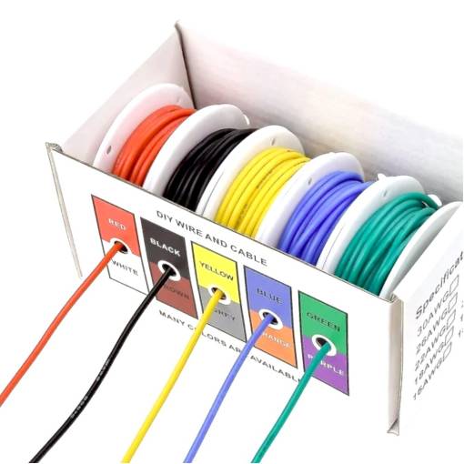 Foto - Sada silikonových vodičů 16 AWG, 5 barev po 5m