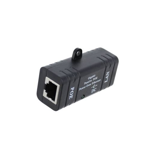 Foto - PoE pasivní Gigabit injektor - DC konektor 5,5/2,1mm, RJ45, 5-48V, 2A