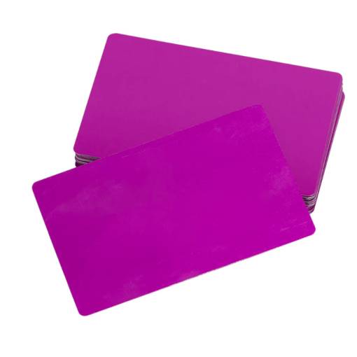 Foto - Hliníková vizitka, karta pro testování a laserové gravírování - Fialová