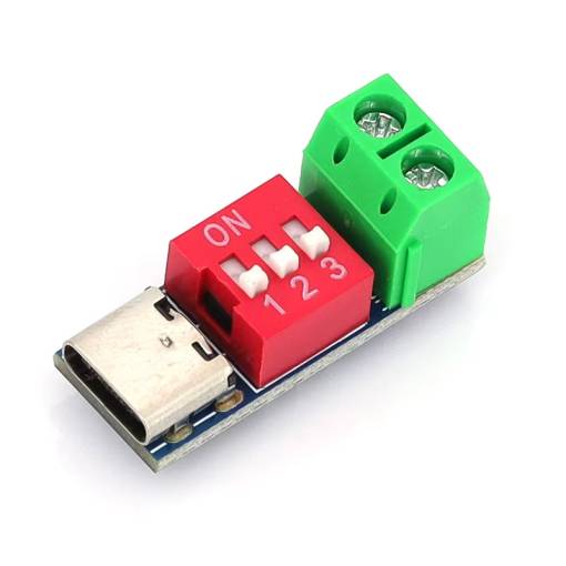 Foto - Power modul USB-C PD s nastavitelným napětím a přepínačem