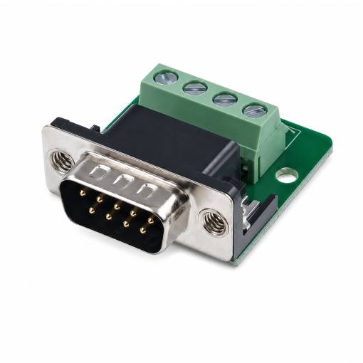 Foto - D-Sub DB9 samec RS485 adaptér na svorkovnici - se závity