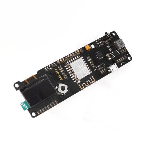 Foto - ESP8266 NodeMCU s 0.96" OLED displejem a paticí na 18650 baterii