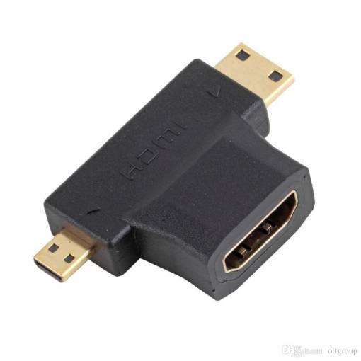 Foto - Adaptér HDMI samice na Mini HDMI samec + Micro HDMI samec