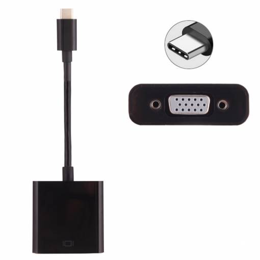 Foto - Redukce USB-C (samec) / VGA (samice) - Černá
