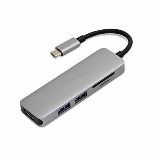 Foto - USB-C adaptér 5v1 - Stříbrná