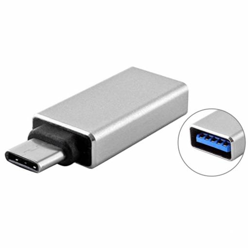 Foto - Redukce USB-C (samec) / USB (samice) - Stříbrná