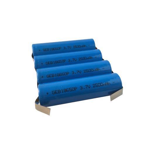 Foto - Li-ion baterie 4x GEB18650P 3,7 V, 4p 10000 mAh s pájecími vývody