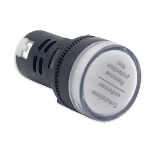 Foto - Signální LED světlo 22 mm AC/DC 12V - Bílé