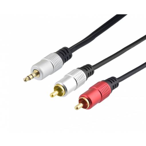 Foto - Propojovací audio kabel Jack 3,5 mm (M) - 2 x RCA Cinch (M) - 2 metry