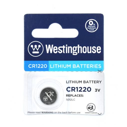 Foto - Westinghouse lithiová knoflíková baterie - CR1220 (BR1220, CR1220, DL1220, ECR1220, SB-T13), 3V