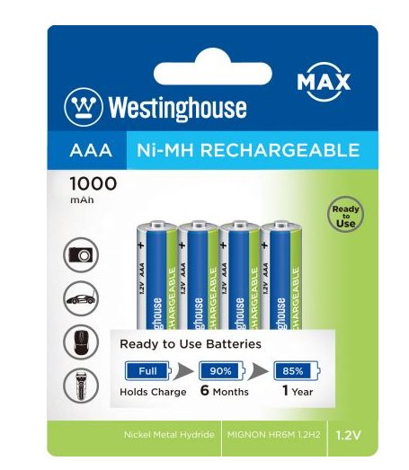 Westinghouse mikrotužková baterie AAA - 4 kusy