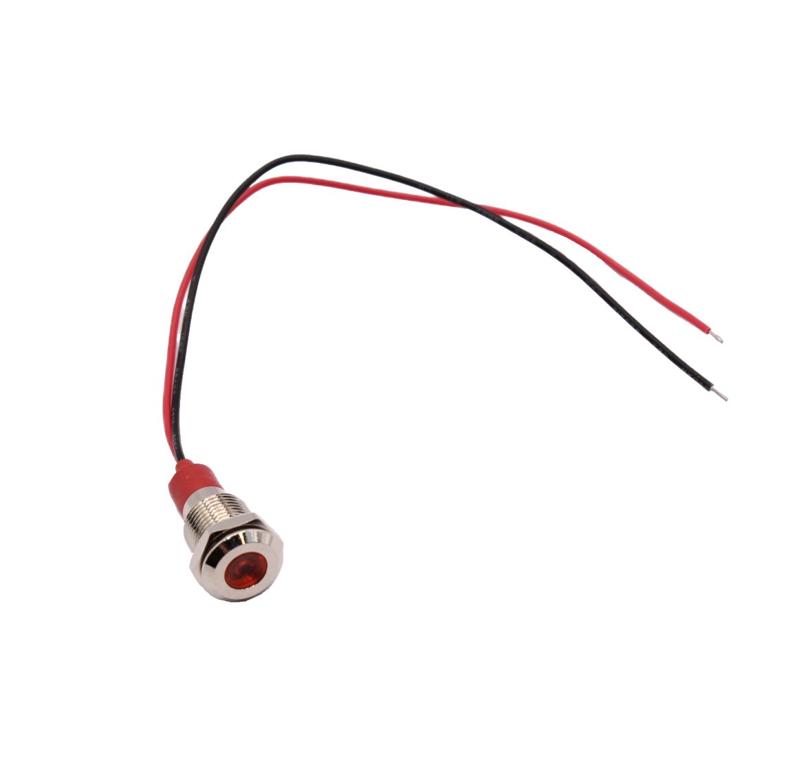 LED světelný indikátor - Červený, 10 - 24V, 10 mm