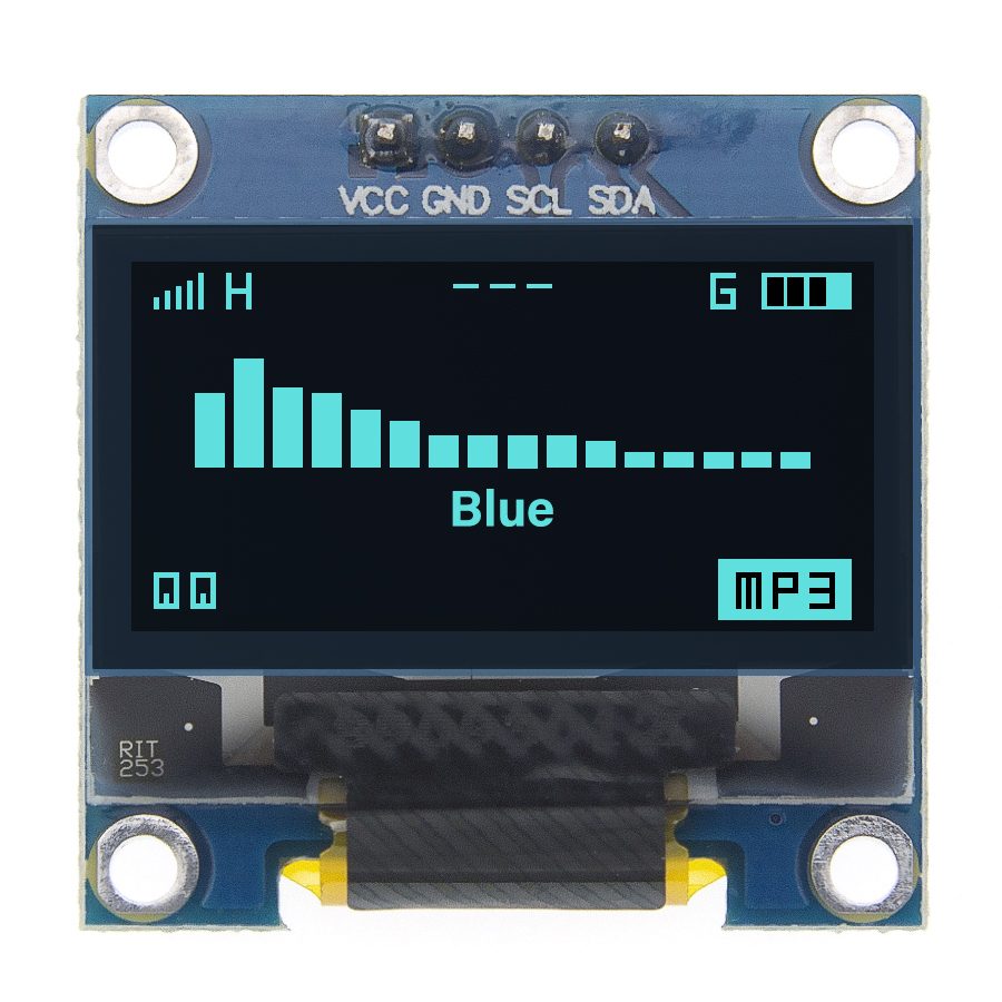 IIC I2C OLED displej 0,96" - Modrý, 128 x 64