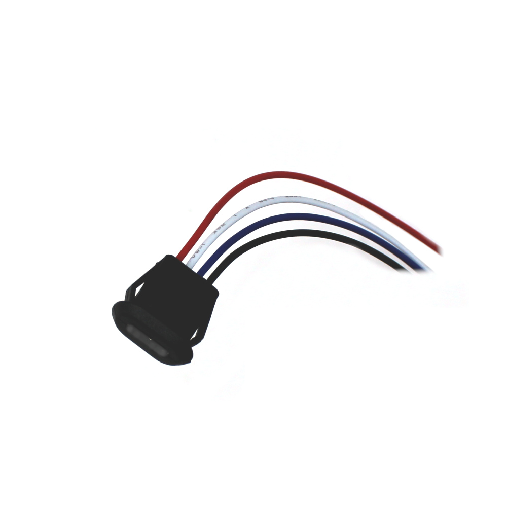 USB-C konektor do panelu - 4 vodiče, černý