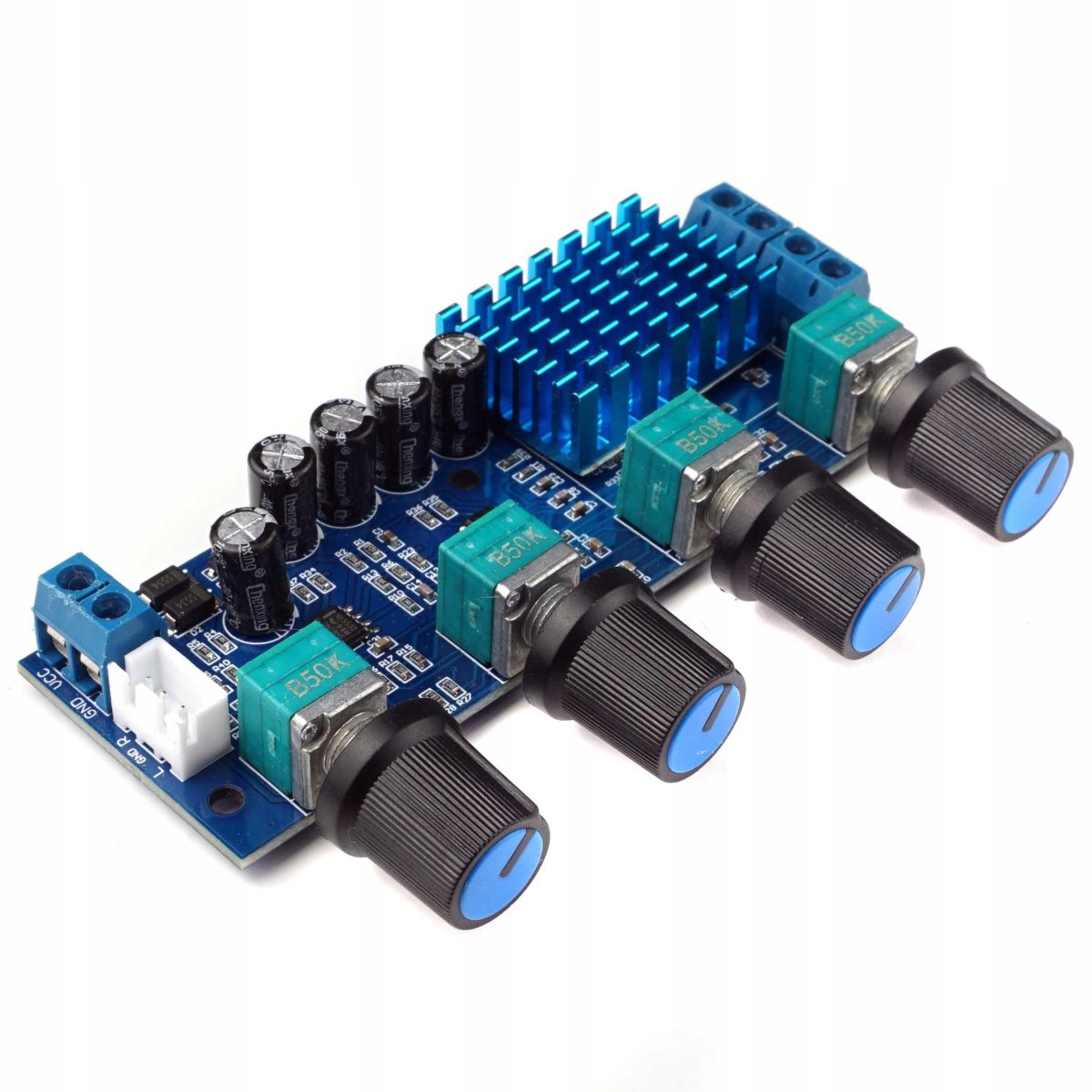 Audio stereo zesilovač s ekvalizérem - 2x50W, 12V-24V