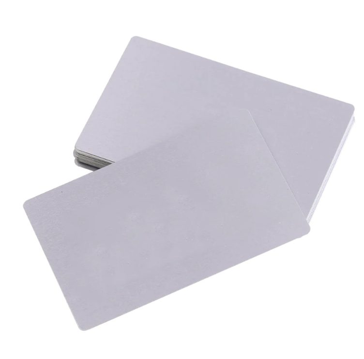 Hliníková vizitka, karta pro testování a laserové gravírování - Stříbrná