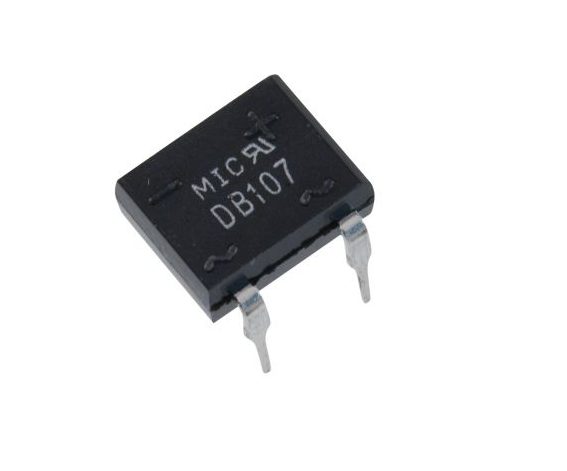 Usměrňovací diodový můstek - Jednofázový, 1A 1000V DIP - 4 DB107