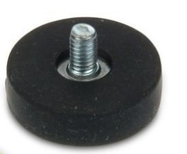 Pogumovaný magnetický úchyt se závitovým čepem - 31 mm