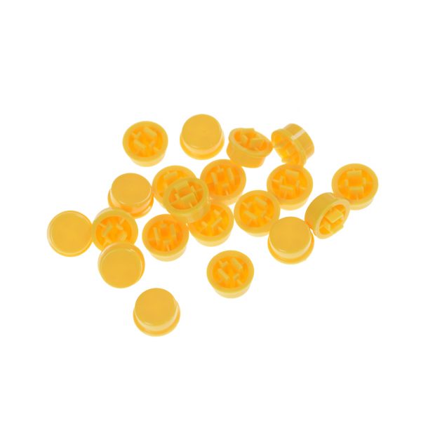 Knoflík pro mikrospínač - Žlutý, 12 x 12 x 7,3 mm
