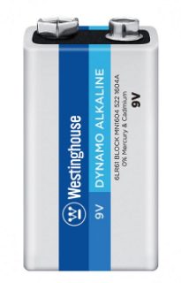 Westinghouse alkalická baterie 9V - 6LR61 (BLOCK, MN1604, 522, 1604A)
