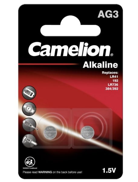 Camelion knofl&iacute;kov&aacute; alkalick&aacute; baterie LR41 (AG3, LR736, 392, 192, GP92A, SR41) - 2 kusy; 1,5V
