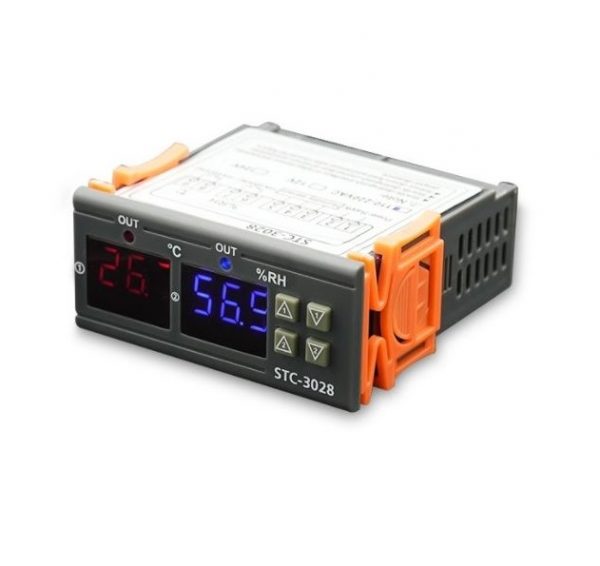 Digitální termostat a vlhkoměr STC-3028 DC12V 0 ~ +110°C